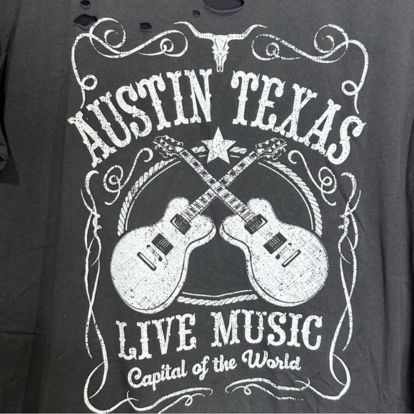 Austin Texas Live Music Capital of the World distressed short sleeve T-shirt - Picture 2 of 7